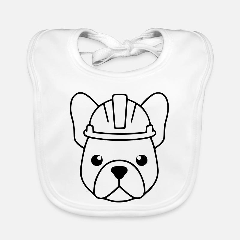 Frenchie Bauhelm Kopf Outline Baby Bio-Lätzchen