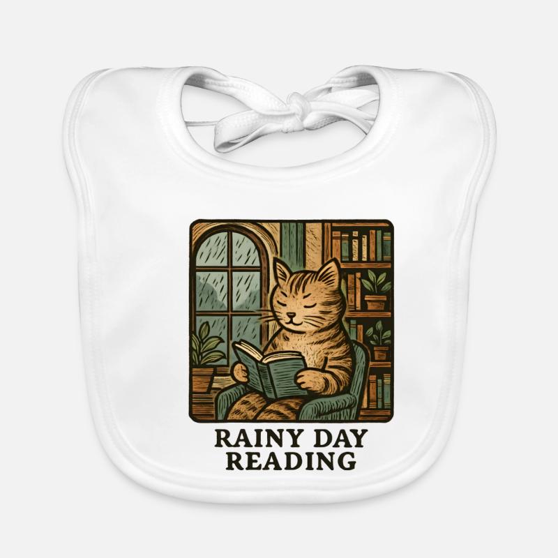 Lecture du chat de pluie Bavoir bio Bébé