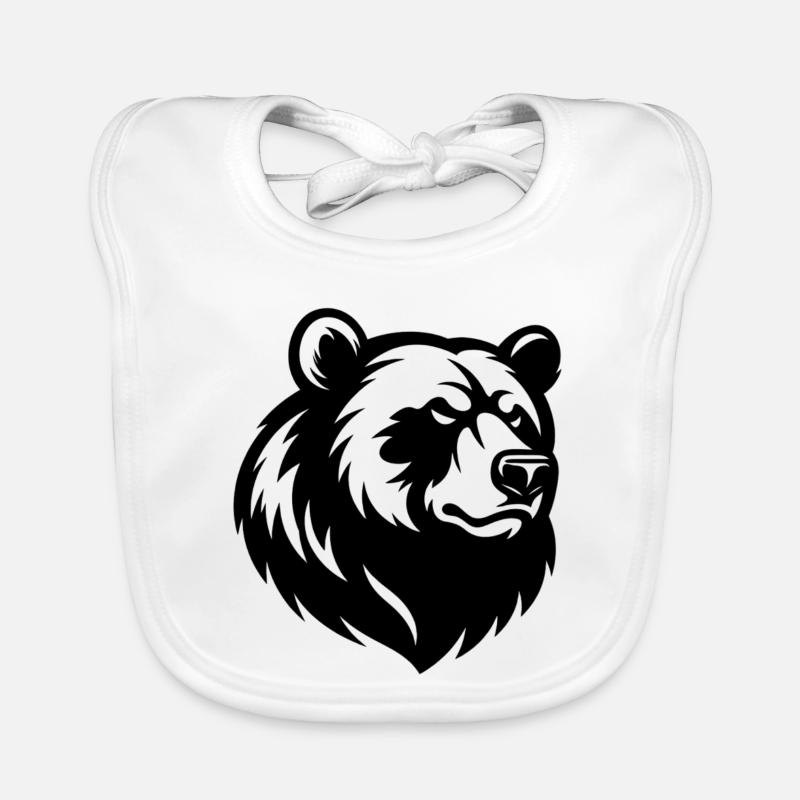 Angry Bear Head Baby Bio-Lätzchen