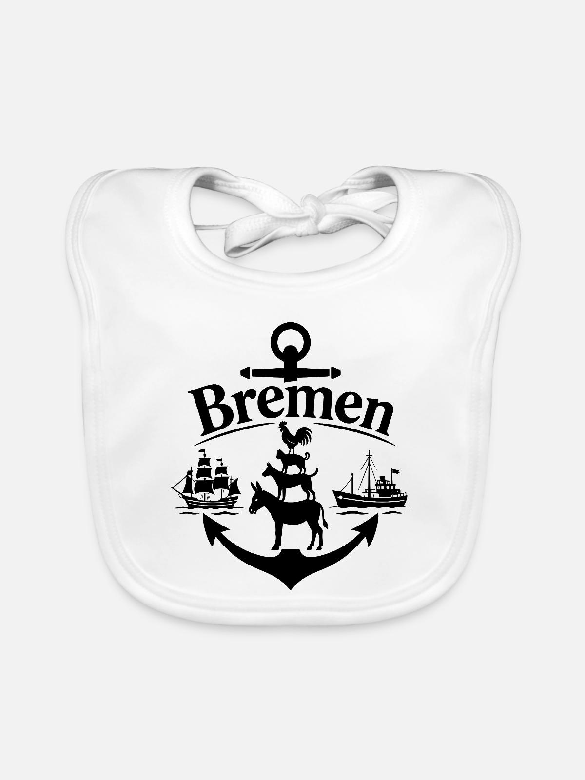 Bremen - Baby Bio-Lätzchen - Weiß - Vorne