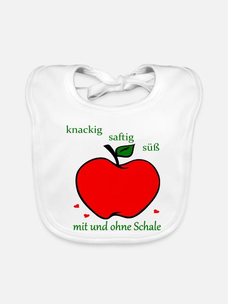 Apfel - Baby Bio-Lätzchen - Weiß - Vorne