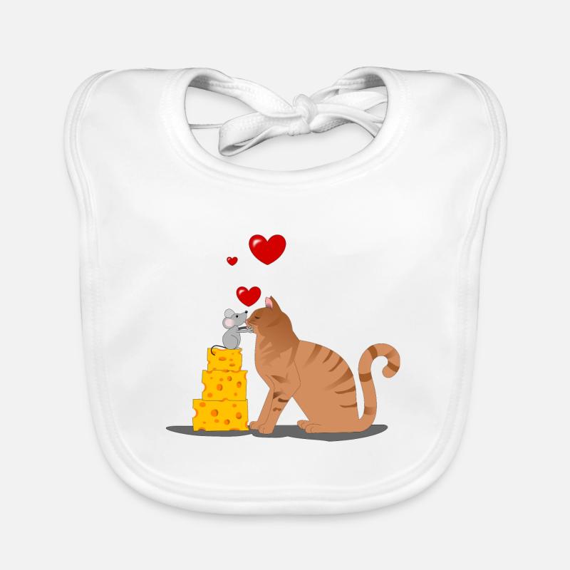 cat and mouse Organic Baby Bibs