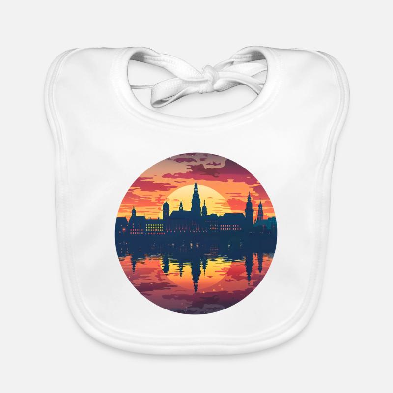 Leipzig Skyline Baby Bio-Lätzchen