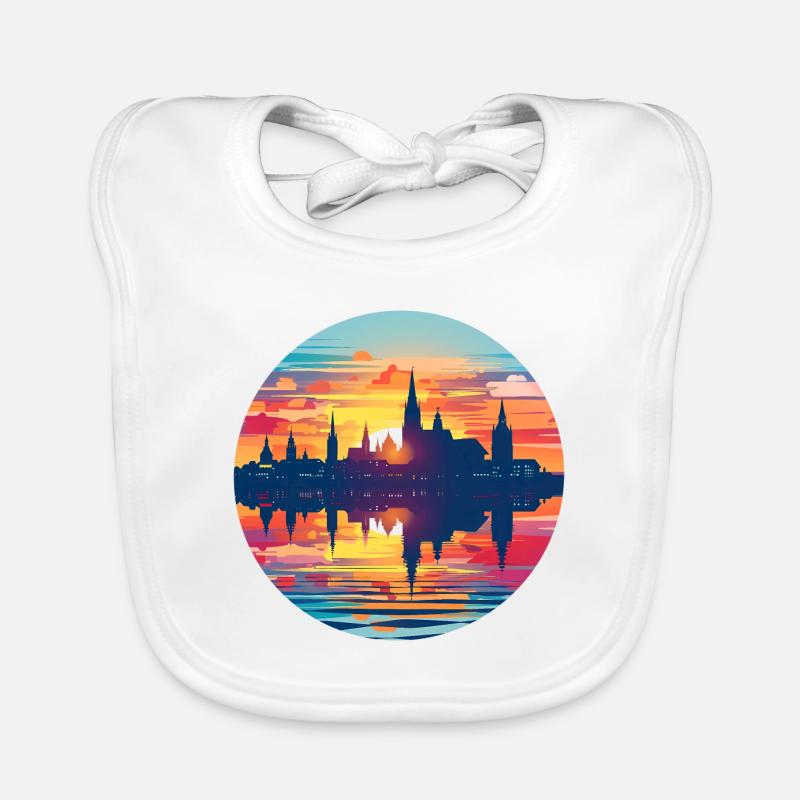 Mainz Skyline - Baby Bio-Lätzchen - Weiß