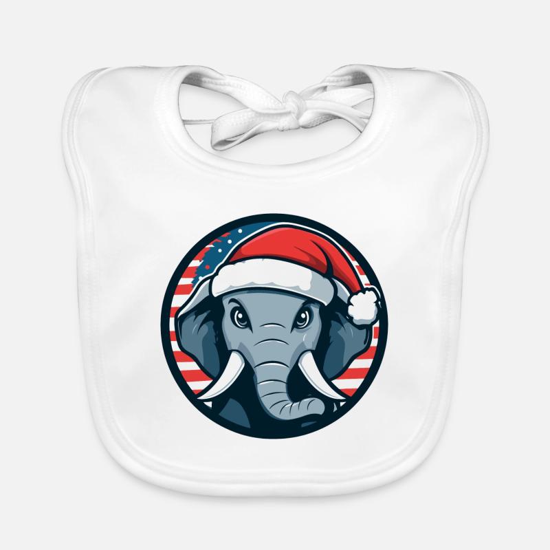 Éléphant Animal de Noël Bavoir bio Bébé
