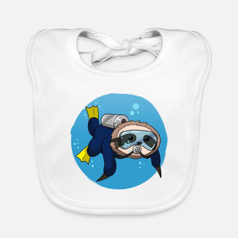 Scuba Diving Sloth Lazy Animal Diving I Gift Organic Baby Bibs