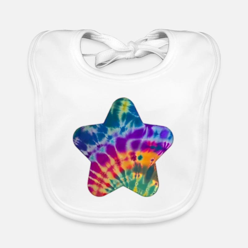 Groovy Tie Dye Stern Baby Bio-Lätzchen