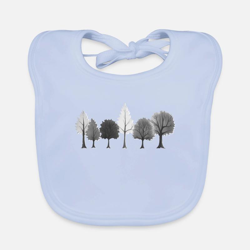 Arbres de la forêt noir et blanc Bavoir bio Bébé