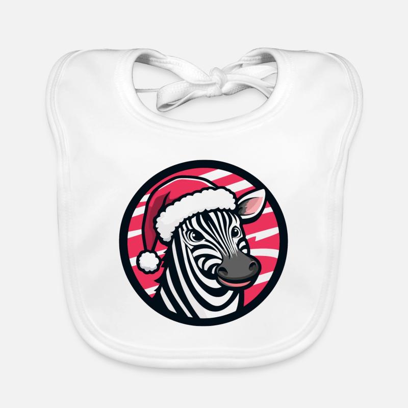 Zebra Christmas Animal Organic Baby Bibs