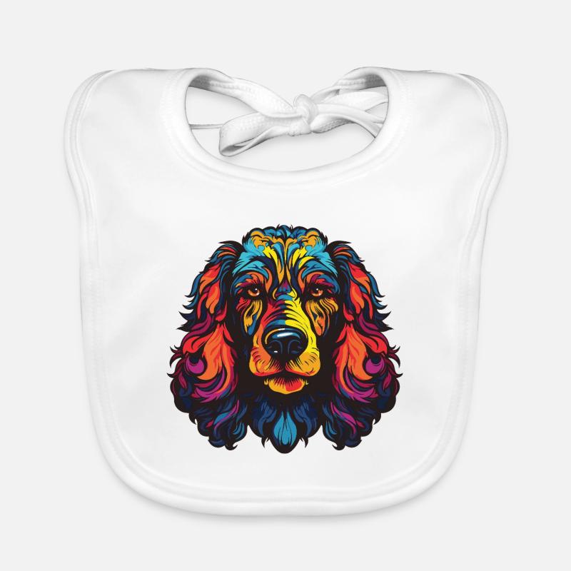 Pudel Hund Portrait Baby Bio-Lätzchen