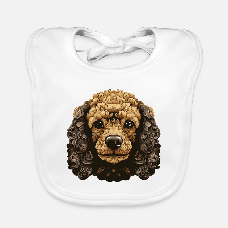 Caniche chien portrait Bavoir bio Bébé