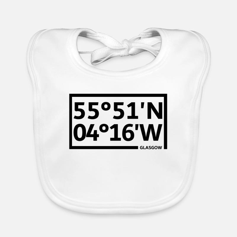 Glasgow Coordinates - Organic Baby Bibs - white