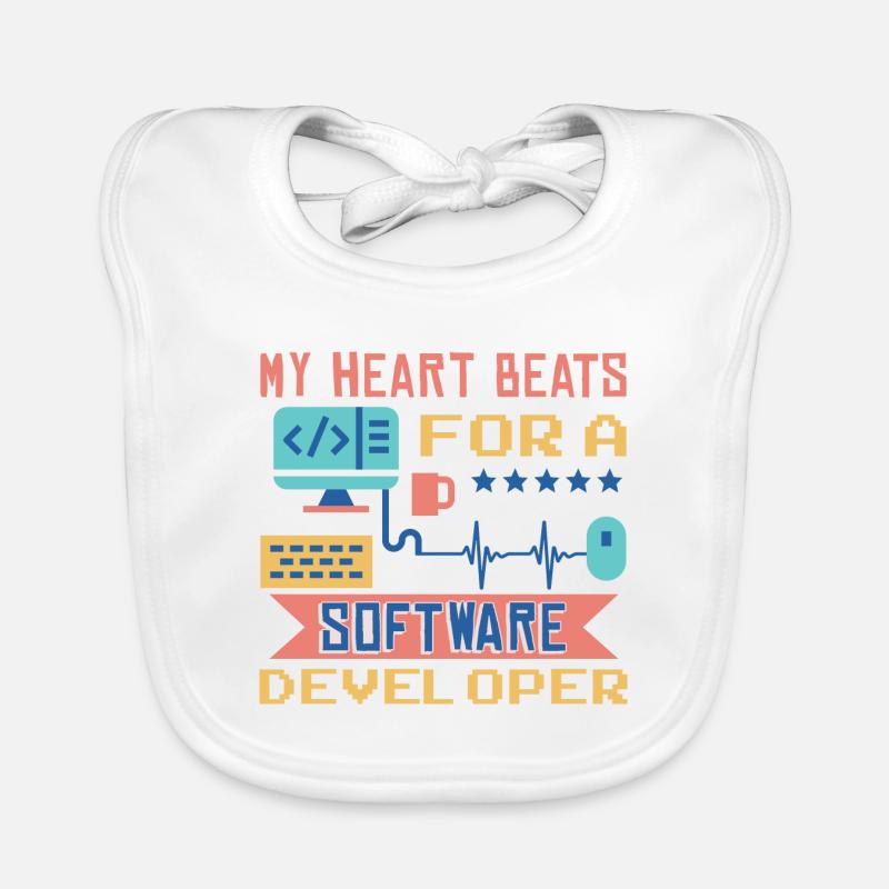 My Heart Beats For A Software Developer Organic Baby Bibs