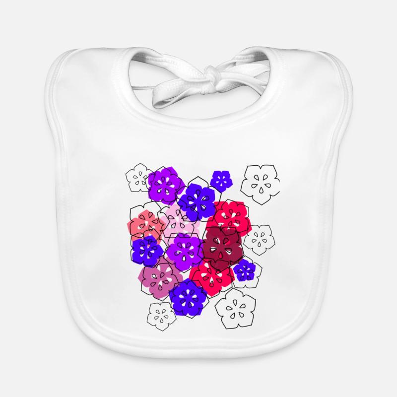 Fleurs,Fleur,Rose,Fleurs, Abstrait, Violet Bavoir bio Bébé
