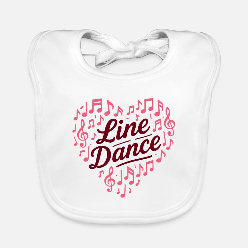 Line Dance - Dance with Heart - Music Gift Organic Baby Bibs