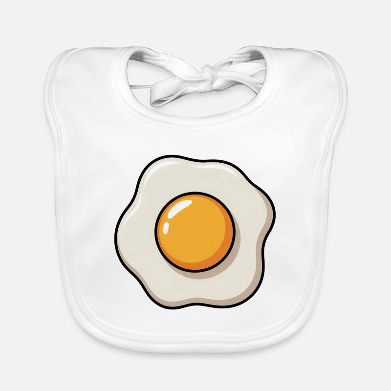 Fried Egg Graphic Egg yolk Egg whites Breakfast Organic Baby Bibs