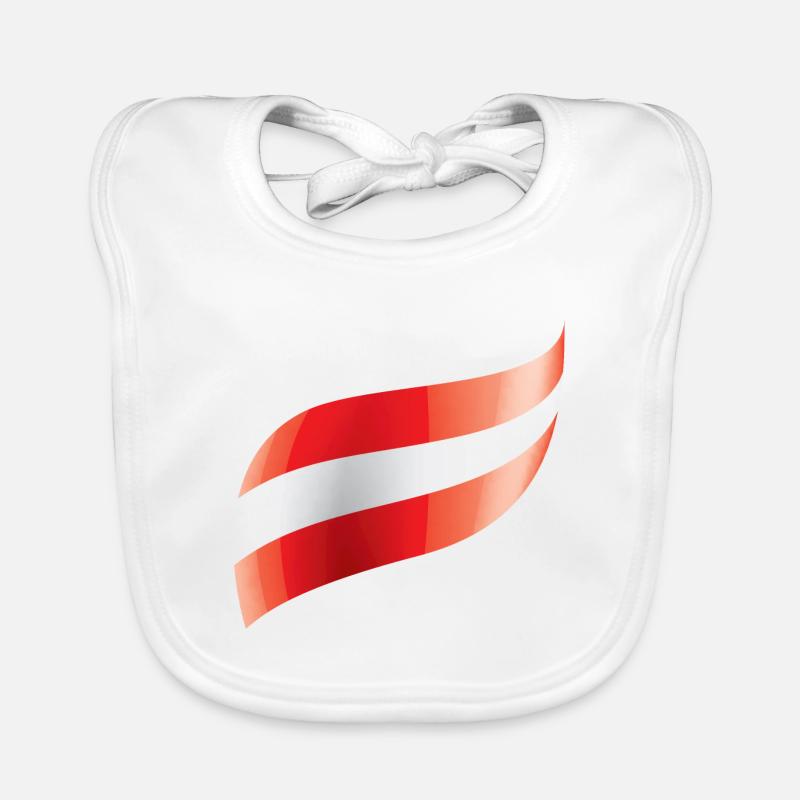 Austrian flag waved Organic Baby Bibs
