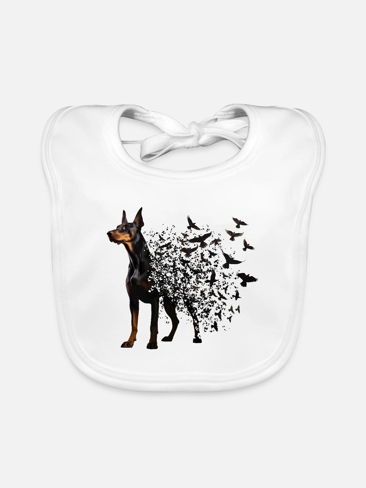 Dobermann - Baby Bio-Lätzchen - Weiß - Vorne