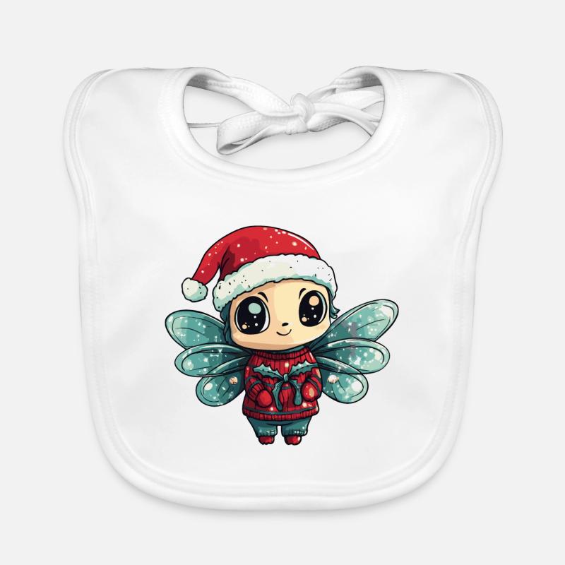 Noël Libellule Bavoir bio Bébé