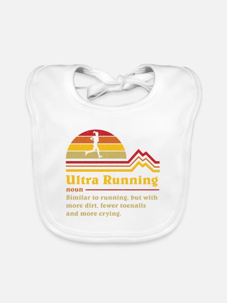Funny definition ultrarunning ultra trail runner - Organic Baby Bibs - white - Front
