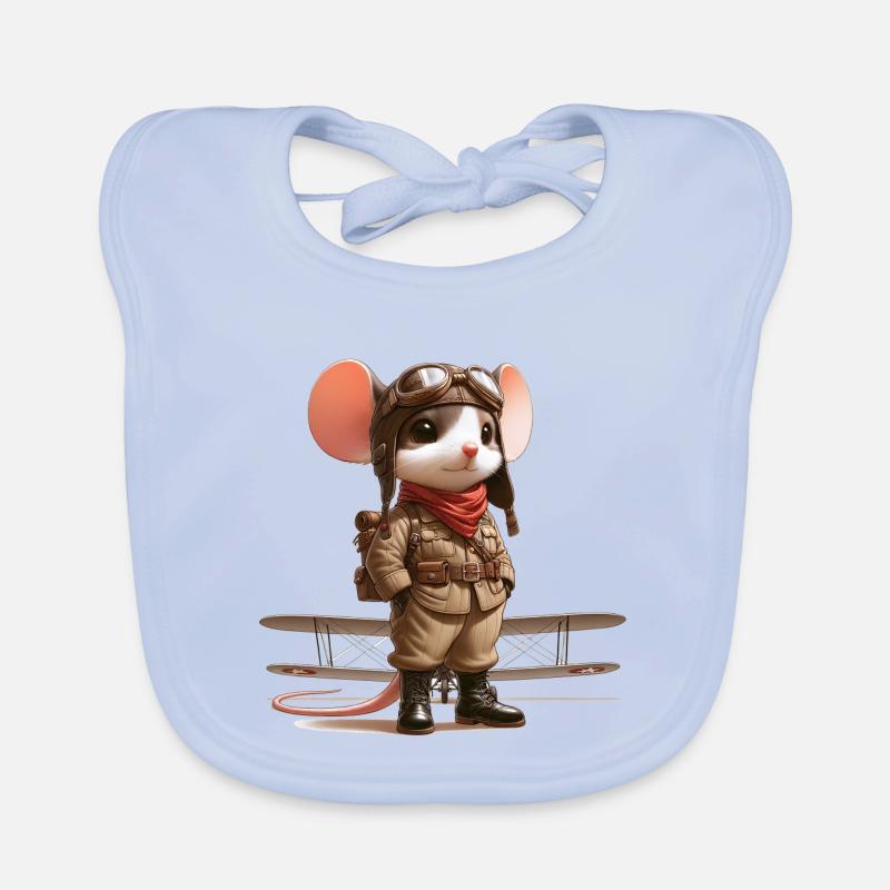 Cute Mouse Pilot Organic Baby Bibs
