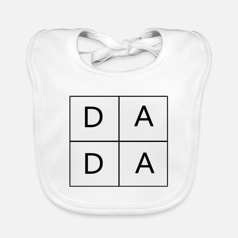 D A D A Dad Father Cute Square Box Letter Print Organic Baby Bibs