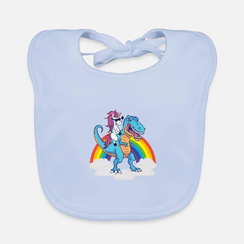 Dino Trex T-rex Dinosaurier Einhorn Regenbogen Baby Bio-Lätzchen