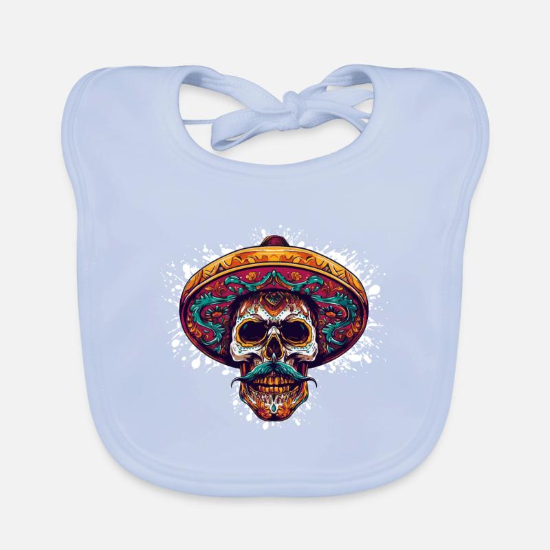 Crâne mexicain Bavoir bio Bébé