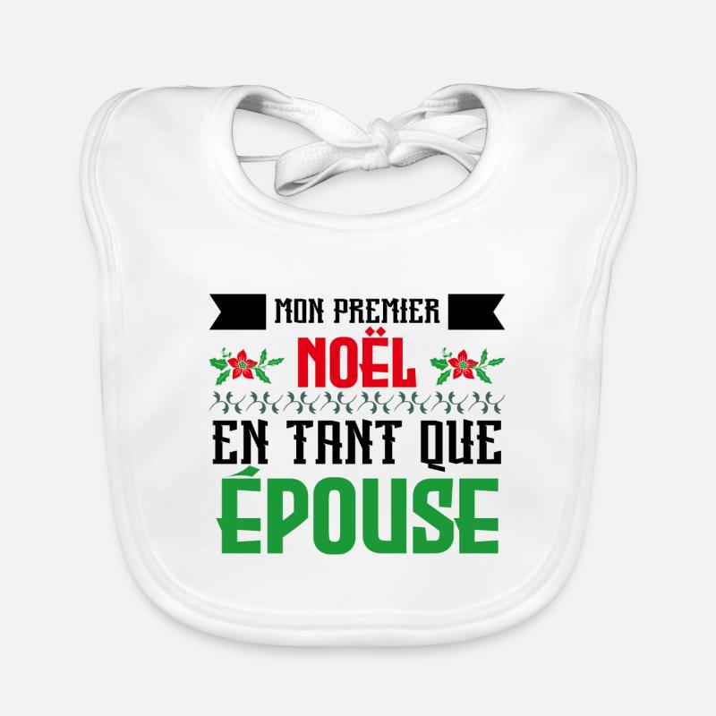mon premier Noël en tant que Epouse Bavoir bio Bébé