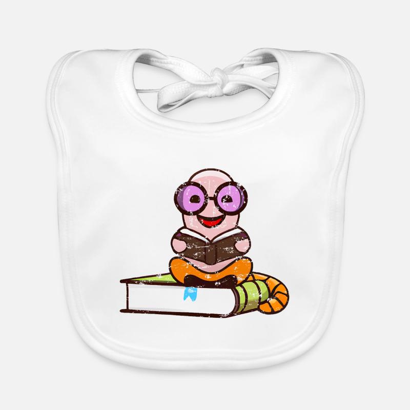 Nerd Bücherwurm liest Bücher grunge Baby Bio-Lätzchen