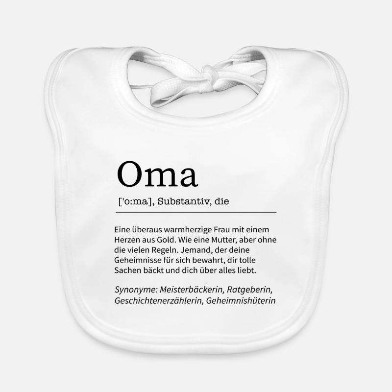 Oma Spruch Definition Großmutter Geschenkidee Baby Bio-Lätzchen