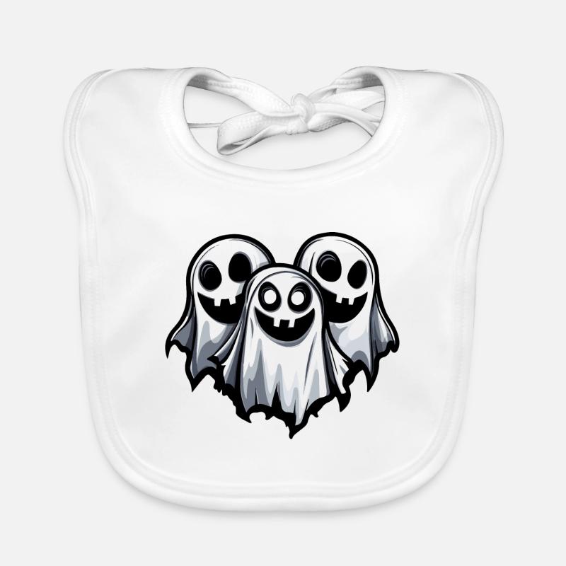 Ghosts Halloween Ghost Organic Baby Bibs