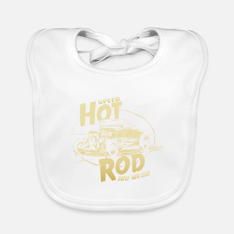 Garage Hot Rod V8 - Bavoir bio Bébé - blanc