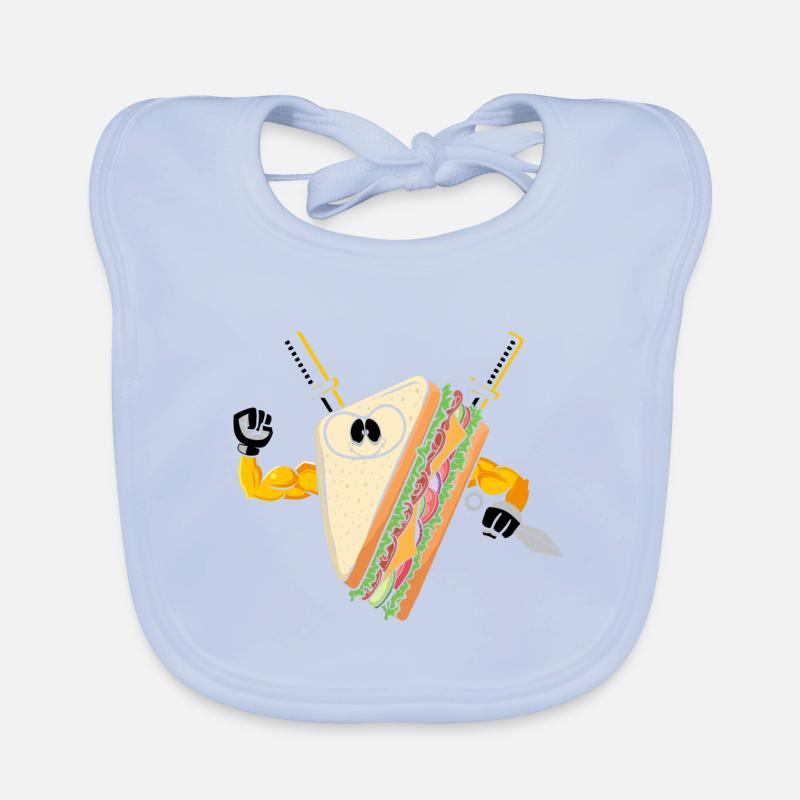 Sandwich Ninja Karate Warrior Japan Gift Organic Baby Bibs