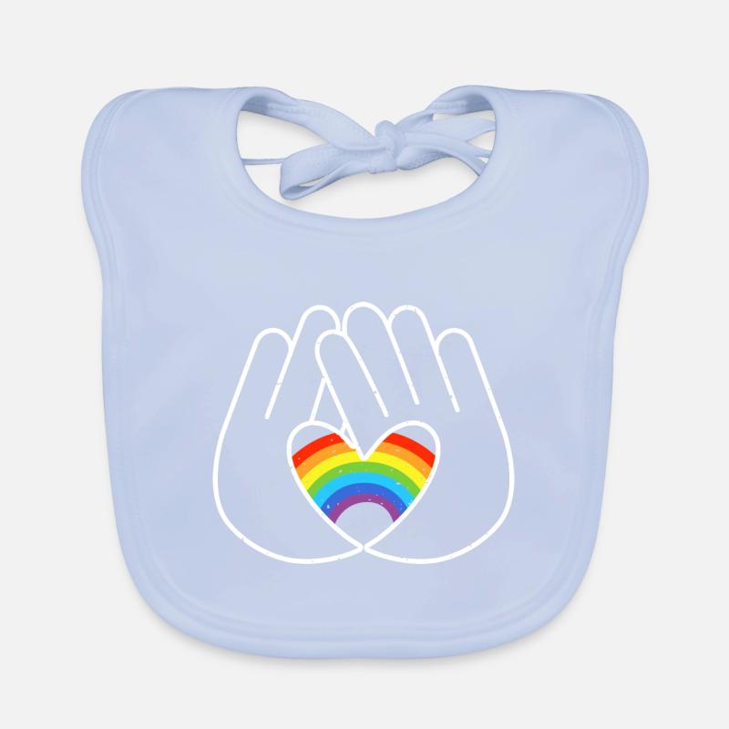 CSD LGBT Hands Shape Rainbow Heart Pride Bavoir bio Bébé
