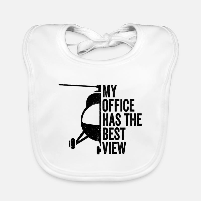 Helicopter Pilot - Office Best View Cockpit Organic Baby Bibs