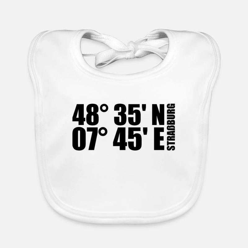 Strasbourg coordinates Organic Baby Bibs