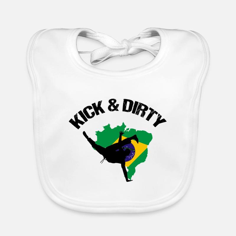 Ginga Capoeira for Brazilian Martial Arts Organic Baby Bibs