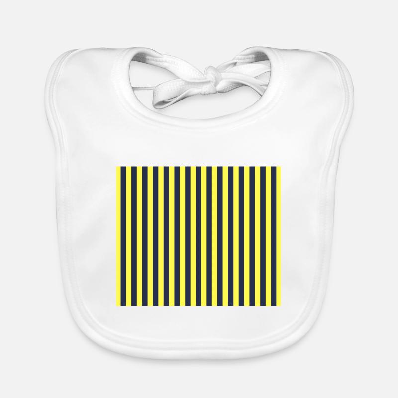 Stripes Navy jaune Bavoir bio Bébé