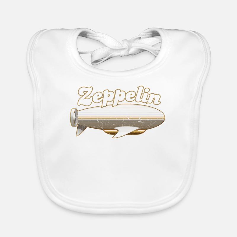 Zeppelin und Luftschiff - Baby Bio-Lätzchen - Weiß