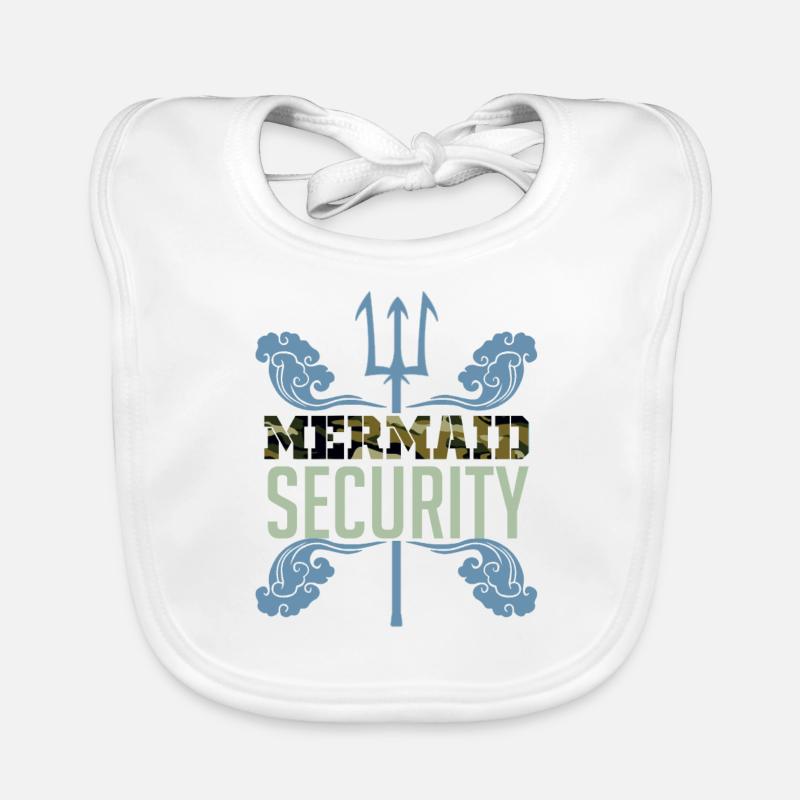 Mermaid Protector Security Organic Baby Bibs