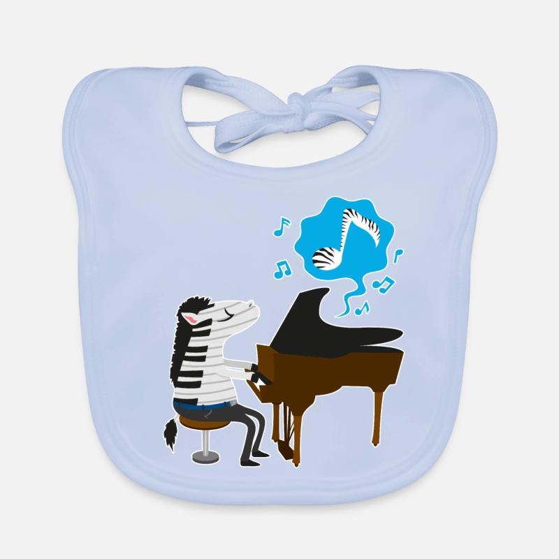 Ein Zebra spielt Klavier Baby Bio-Lätzchen