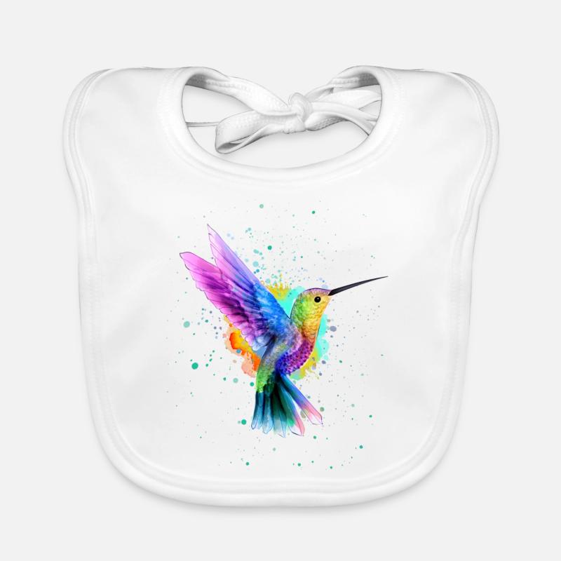 Kolibri - Baby Bio-Lätzchen - Weiß