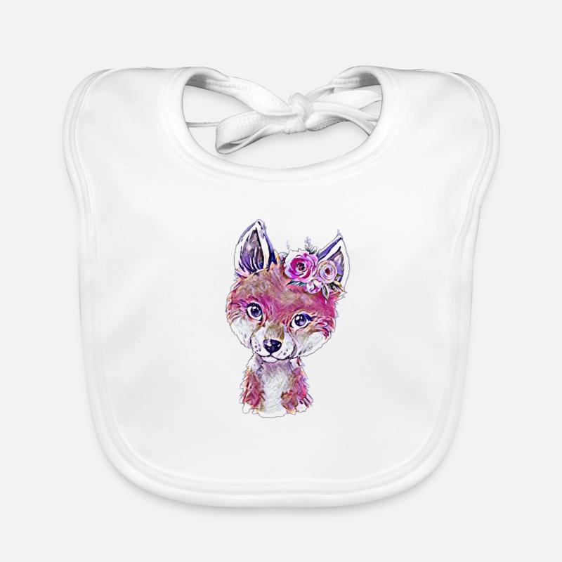 Renard - Bavoir bio Bébé - blanc