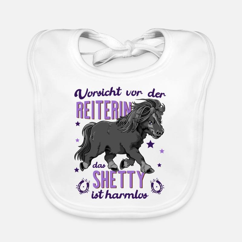 Shetty Reiterin Pferd Pony Reiten Geschenk Baby Bio-Lätzchen