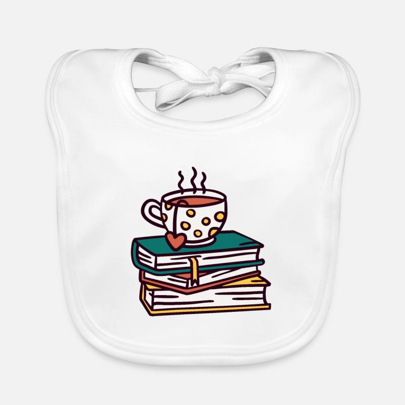 Buch Tasse Tee Kaffee Bücher Lesen Geschenk Baby Bio-Lätzchen