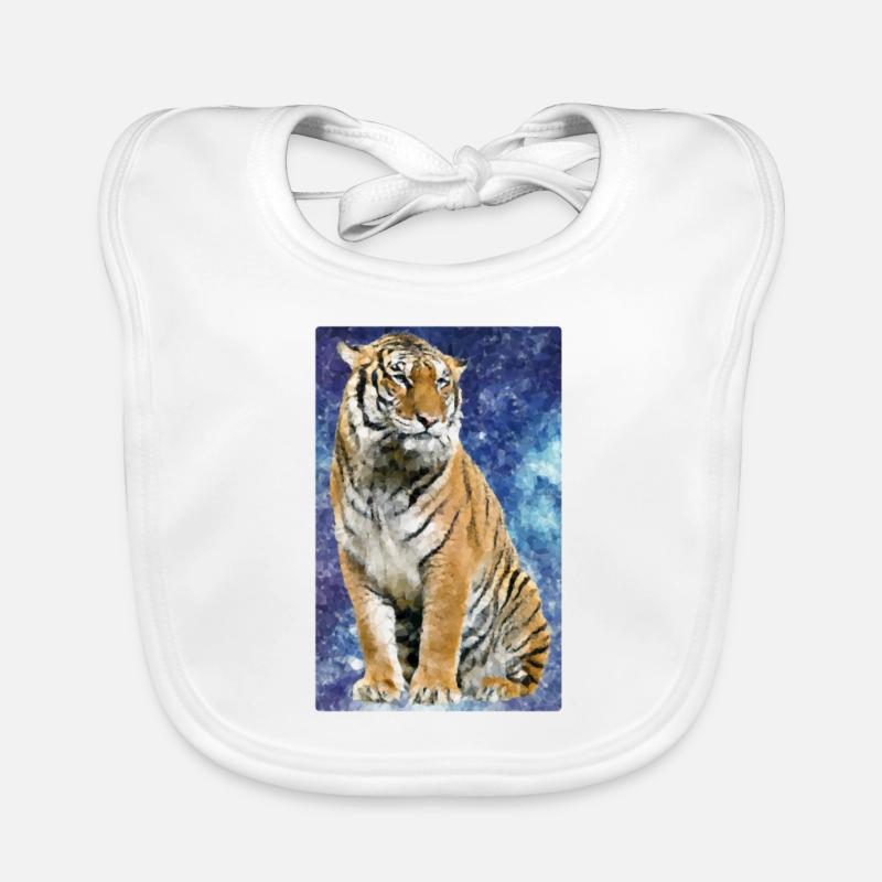 Tiger Polygone Bavoir bio Bébé