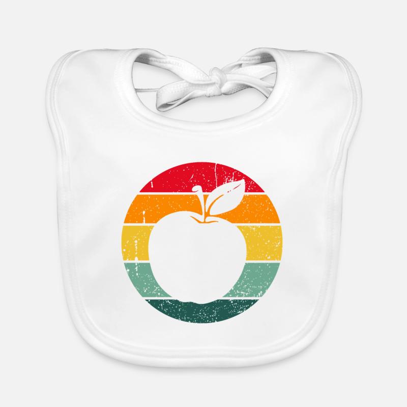 Vintage Retro Apple Fruit Apple Tree Gift Idea Organic Baby Bibs