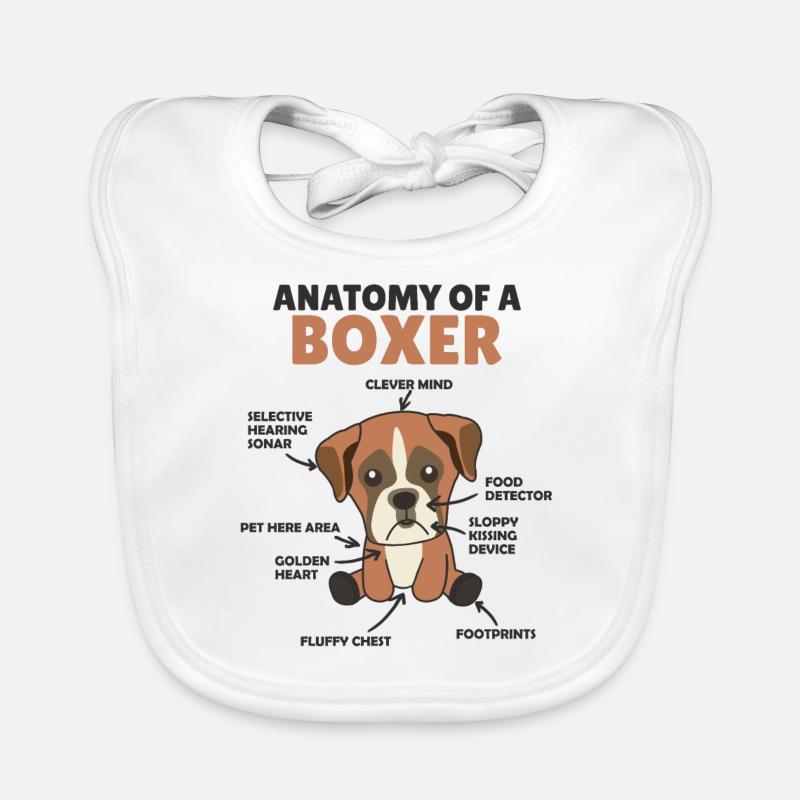 Anatomie eines Boxer süße Hunde Welpe Baby Bio-Lätzchen