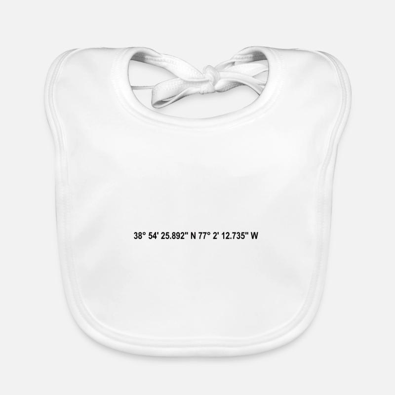 Washington D.C. Coordinates Organic Baby Bibs